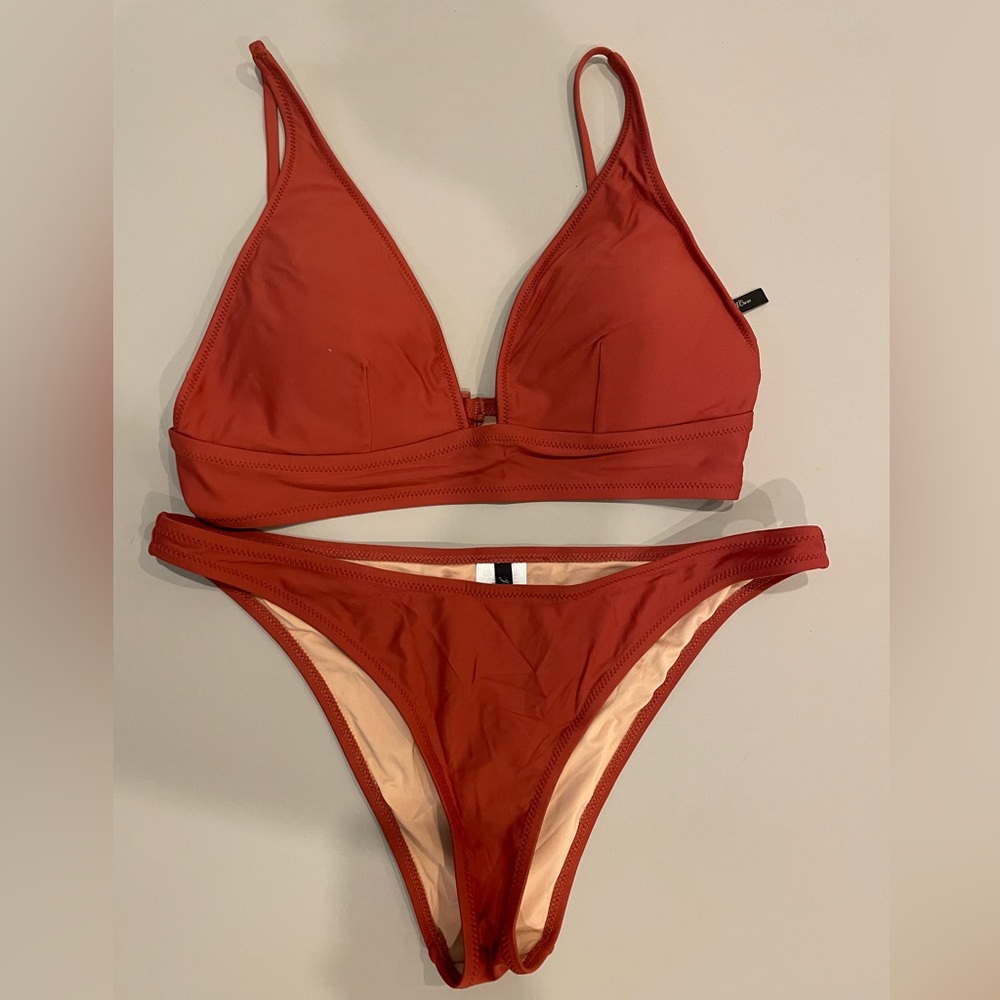 Brown/orange high waisted Jcrew bikini